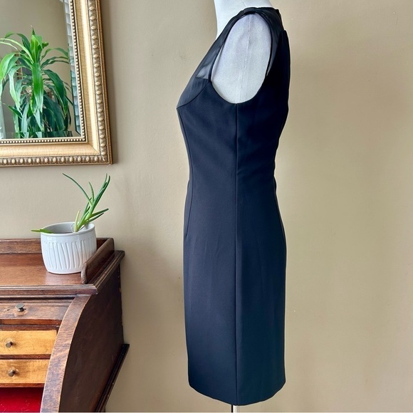 Reiss Black Wish Dress Sleeveless Sheath Mesh Yoke Collar Fitted Mini Size 6 - Picture 5 of 11